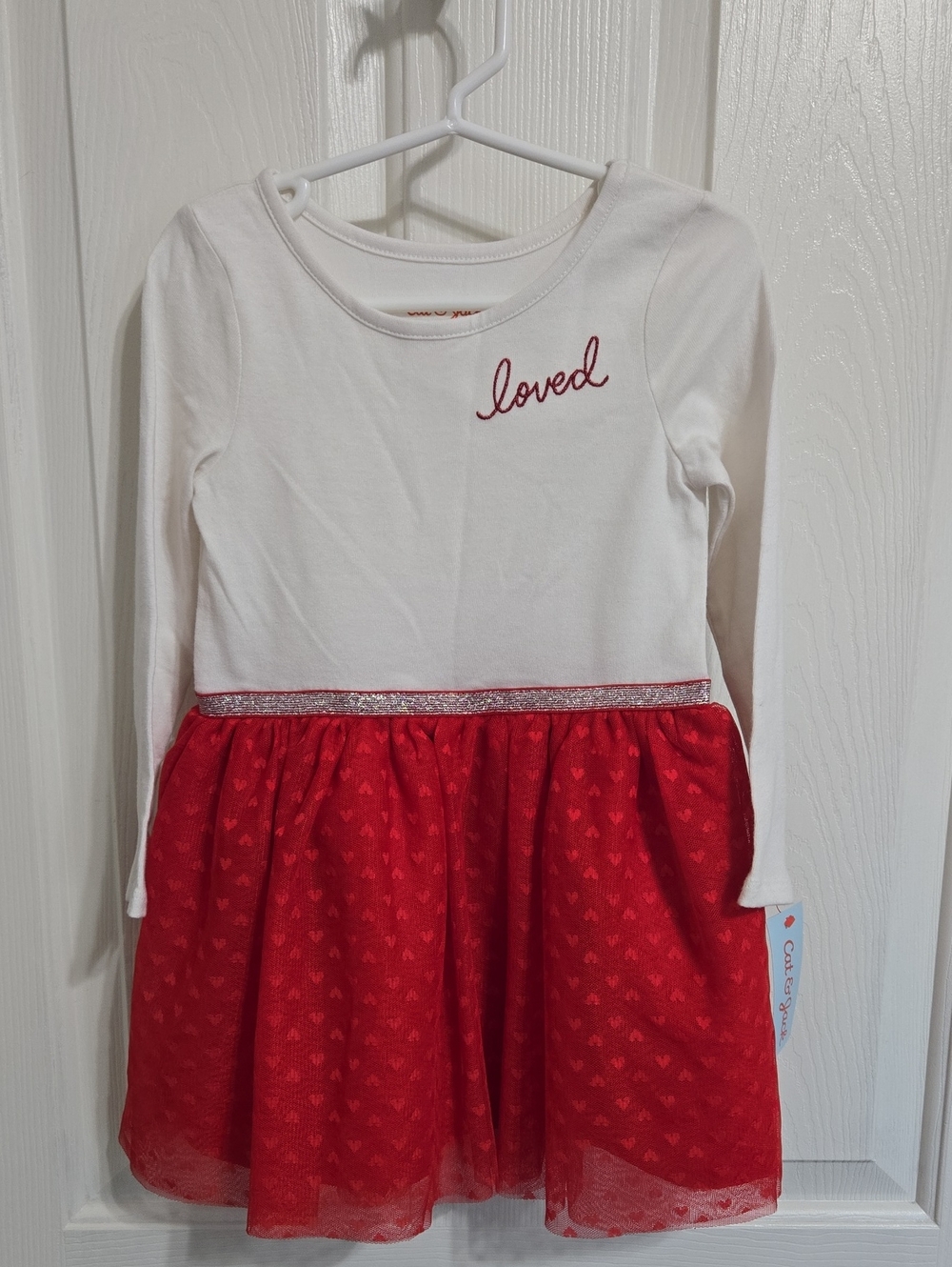 Cat & Jack Toddler Girls "Loved" Valentine's Tulle Dress
